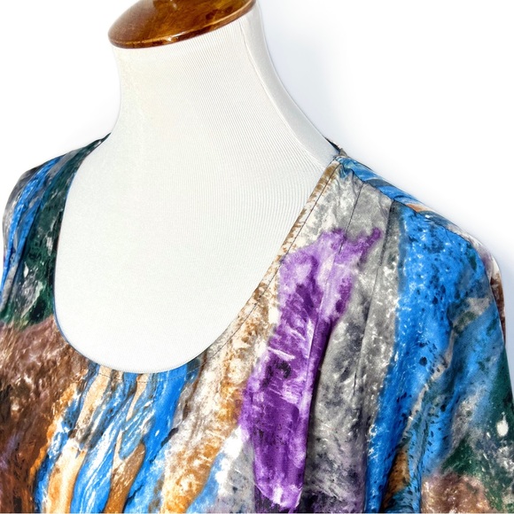 Urban Outfitters Colorful Blue Gray Purple Marbled Short Sleeve Mini Dress - Picture 6 of 11